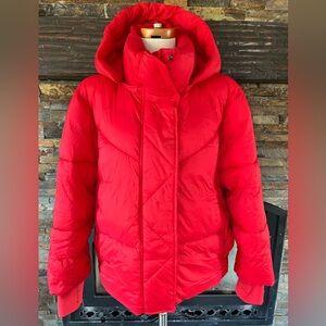 BCBGeneration Red Hooded Puffer Coat XL